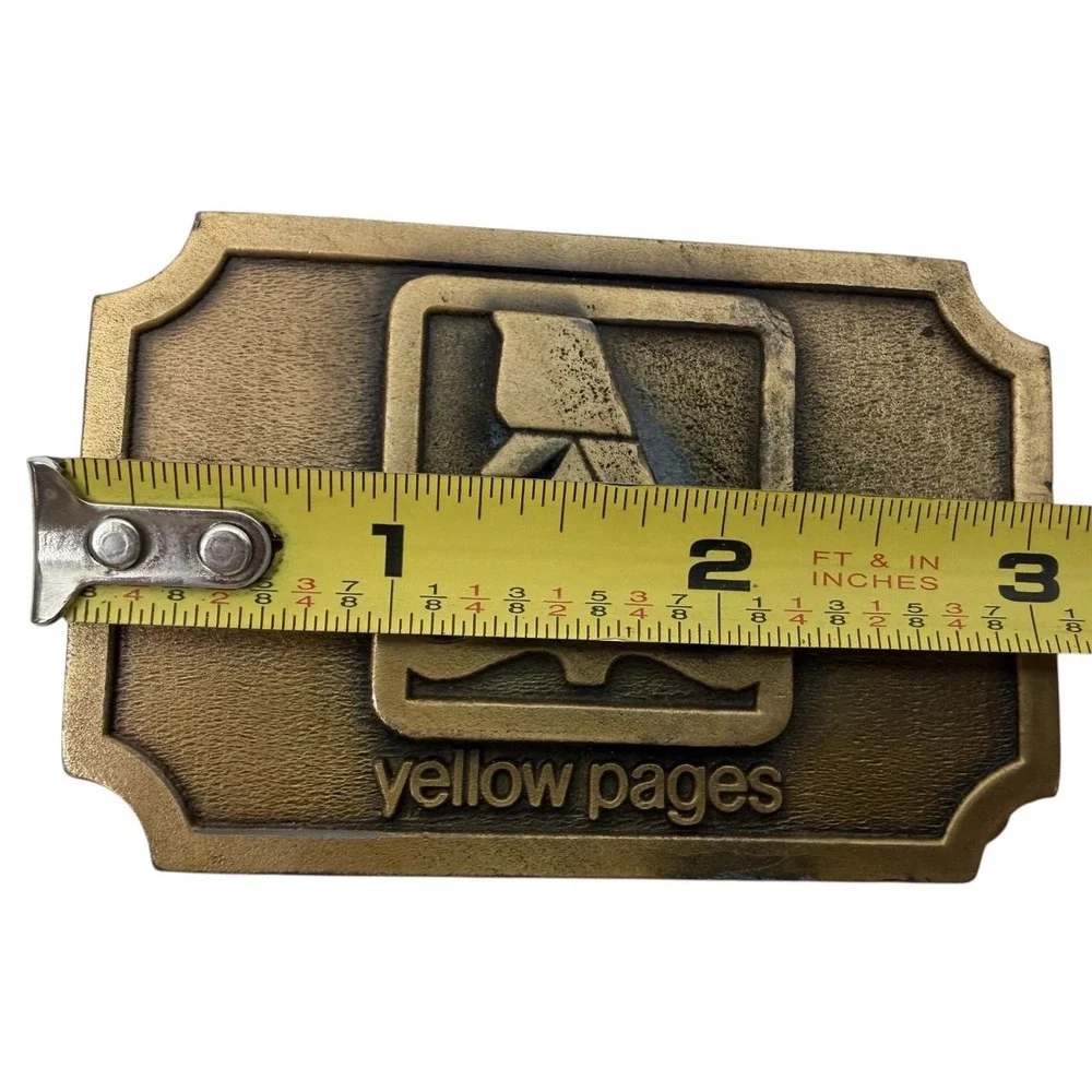 VTG Hit Line‎ USA Yellow Pages Brass Belt Buckle